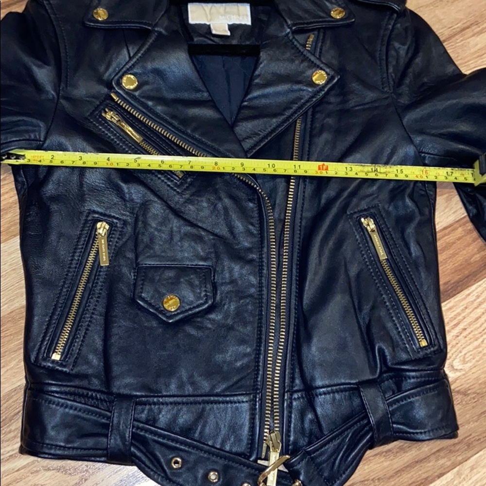 ❄️SALE!❄️NWOT Michael Kors Ink Blue Leather Jacket - Picture 5 of 11
